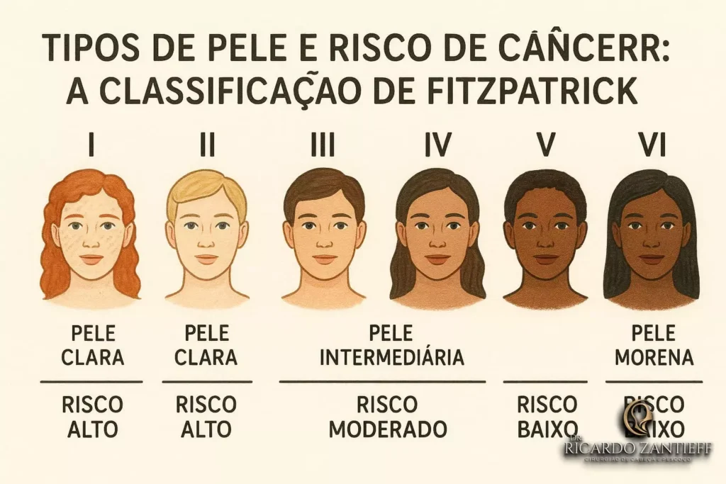 Tipos de pele e risco de câncer a classificação de Fitzpatrick